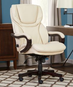 Serta® Conway Big & Tall Bonded Leather High-Back Office Chair, Inspired Ivory/Espresso