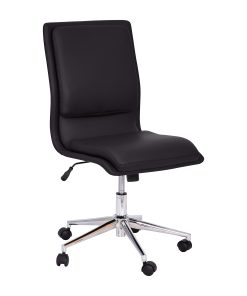 Flash Furniture Madigan Faux Leather Mid-Back Armless Swivel Task Office Chair, Black 2