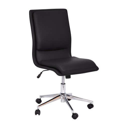 Flash Furniture Madigan Faux Leather Mid-Back Armless Swivel Task Office Chair, Black - Image 2