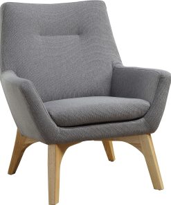 Lorell® Quintessence Upholstered Side Chair With Lumbar Support, Gray/Natural