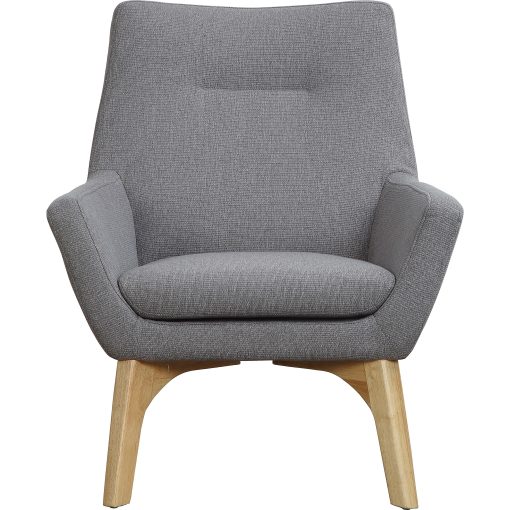 Lorell® Quintessence Upholstered Side Chair With Lumbar Support, Gray/Natural - Image 2