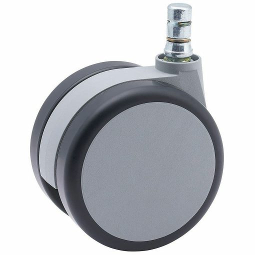 Master Caster Gemini Heavy-Duty Chair Mat Casters - 3" Diameter - 220 lb Load Capacity - Urethane - Black, Gray - 5 / Set - Image 2