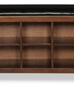 Linon Fairfield Padded Storage Bench, 19″H x 45″W x 17″D, Dark Walnut/Dark Brown 2