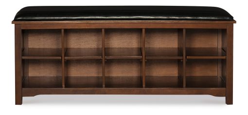 Linon Fairfield Padded Storage Bench, 19"H x 45"W x 17"D, Dark Walnut/Dark Brown - Image 2
