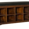 Linon Fairfield Padded Storage Bench, 19"H x 45"W x 17"D, Dark Walnut/Dark Brown