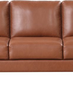 Serta Florence Faux Leather Sofa, 35"H x 78"W x 33-1/2"D, Brown