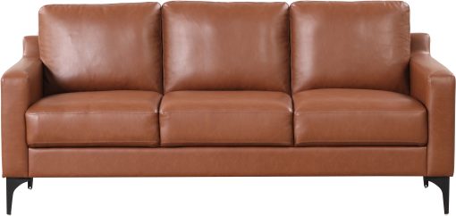 Serta Florence Faux Leather Sofa, 35"H x 78"W x 33-1/2"D, Brown