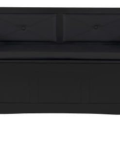 Linon Finn Padded Storage Bench, 28-3/4″H x 44-1/2″W x 17-1/2″D, Black 2