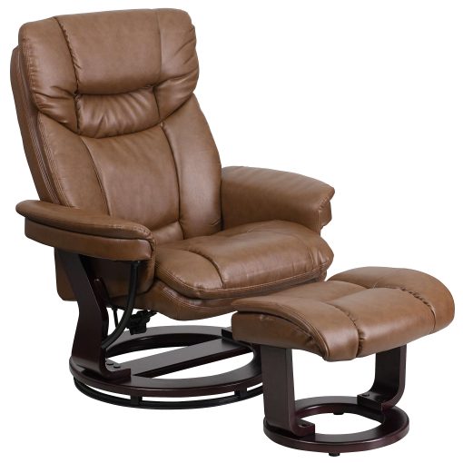Flash Furniture Contemporary Recliner With Curved Ottoman, Palimino - Image 2