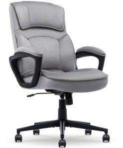 Serta® Comfort Classic Ergonomic Fabric High-Back Executive Office Chair, Gray