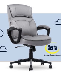 Serta® Comfort Classic Ergonomic Fabric High-Back Executive Office Chair, Gray 2