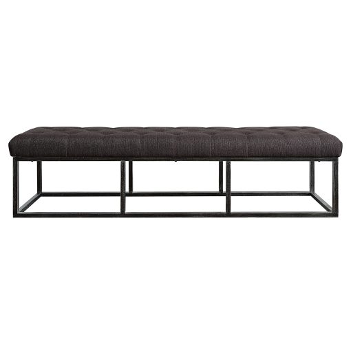 Serta Danes Tufted Bench, Midnight Charcoal/Iron - Image 2