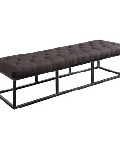 Serta Danes Tufted Bench, Midnight Charcoal/Iron