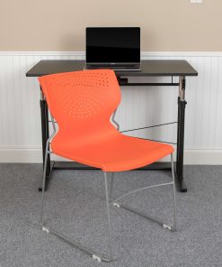 Flash Furniture HERCULES Series Full-Back Stack Chairs, Orange, Set Of 5 Chairs