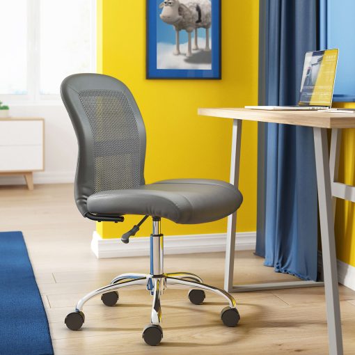 Serta® Essentials Mid-Back Computer Chair, Productivity Gray/Chrome