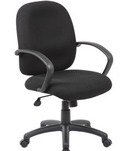 Boss Office Products Ergonomic Budget Tweed Mid-Back Task Chair, Black