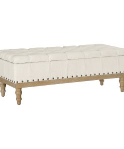Office Star Landis Wood Storage Bench, Linen