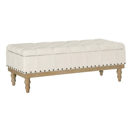 Office Star Landis Wood Storage Bench, Linen
