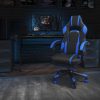 Flash Furniture X40 Gaming Chair With Fully Reclining Back And Arms, Black/Blue