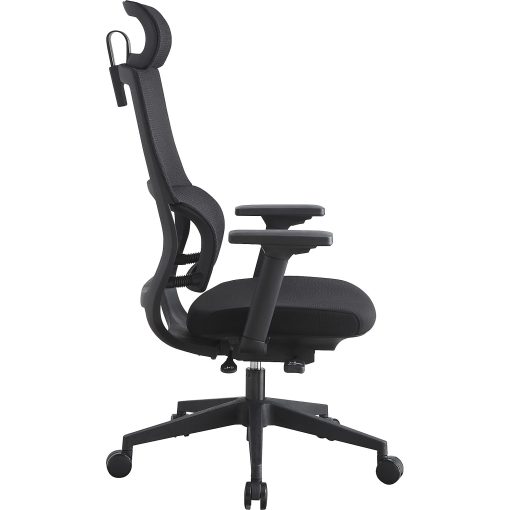 Lorell® Ergonomic Mesh High-Back Chair With Headrest, Black - Image 2