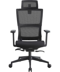 Lorell® Ergonomic Mesh High-Back Chair With Headrest, Black