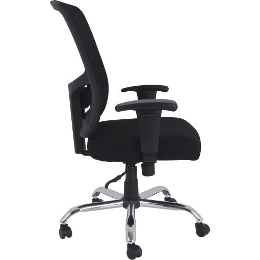Lorell Big & Tall Mid-back Task Chair - Fabric Seat - Mid Back - 5-star Base - Black - 1 Each - Image 2