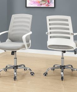 Monarch Specialties Ergonomic Mid-Back Office Chair, Gray/White 2