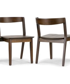 Glamour Home Astor Rubberwood Dining Accent Chairs, Dark Brown, Set Of 2 Chairs 2