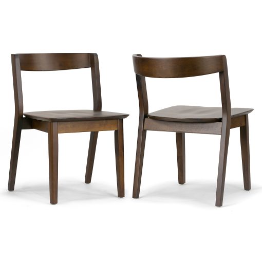 Glamour Home Astor Rubberwood Dining Accent Chairs, Dark Brown, Set Of 2 Chairs - Image 2
