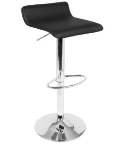 LumiSource Ale Bar Stools, Chrome/Black, Set Of 2 Stools 2