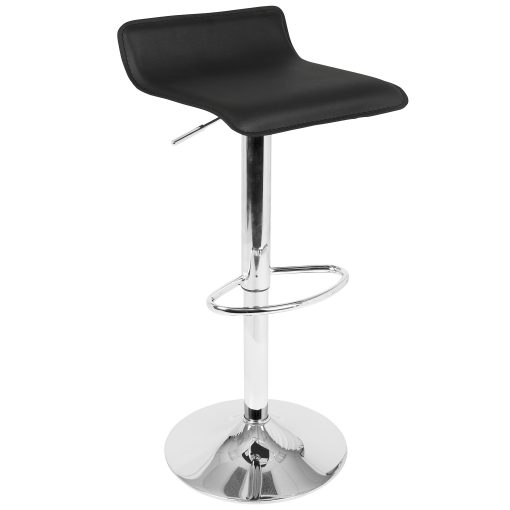 LumiSource Ale Bar Stools, Chrome/Black, Set Of 2 Stools - Image 2