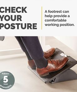 Fellowes Adjustable Locking Footrest with Microban, Black/Silver 2
