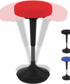 Wobble Stool Standing Desk & Balance Office Stool for Active Sitting Red Adjustable Height 23-33" Sit Stand Up Perching Chair Uncaged Ergonomics