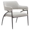 Glamour Home Bea Fabric Barstool With Back, White/Black 4