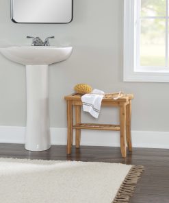 Linon Bullock Bamboo Stool, Natural Bamboo 2