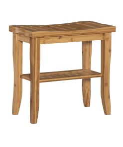 Linon Bullock Bamboo Stool, Natural Bamboo