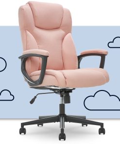 Serta® Style Hannah II High-Back Office Chair, Microfiber, Harvard Pink/Black 2