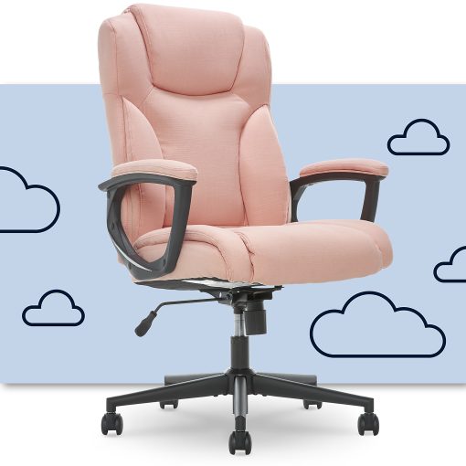 Serta® Style Hannah II High-Back Office Chair, Microfiber, Harvard Pink/Black - Image 2