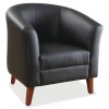 Lifestyle Solutions Gareth Faux Leather Ottoman, 17”H x 19”W x 19”D, Camel 3