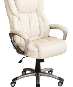 Serta® Works Ergonomic Bonded Leather High-Back Office Chair, American Beige/Silver 2
