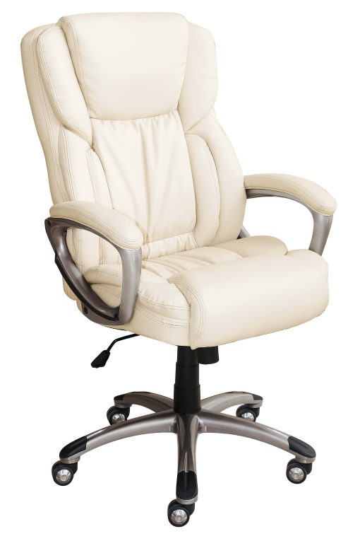 Serta® Works Ergonomic Bonded Leather High-Back Office Chair, American Beige/Silver - Image 2