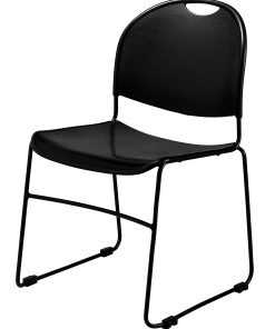 National Public Seating Commercialine Multipurpose Ultra Compact Stack Chairs, Black, Set Of 4 Chairs 2