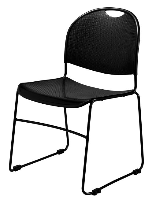 National Public Seating Commercialine Multipurpose Ultra Compact Stack Chairs, Black, Set Of 4 Chairs - Image 2