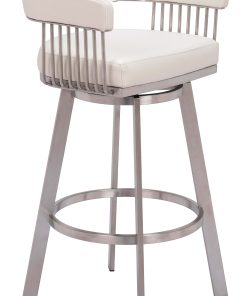 Zuo Bantry Swivel Barstool, White 2