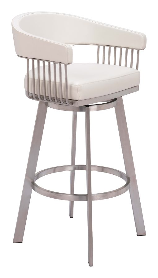 Zuo Bantry Swivel Barstool, White - Image 2