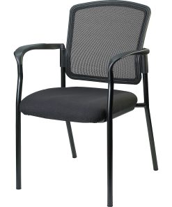 Lorell® Mesh/Fabric Guest Stack Chair, Black 2