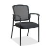 Lorell® Mesh/Fabric Guest Stack Chair, Black