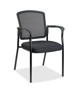 Lorell® Mesh/Fabric Guest Stack Chair, Black