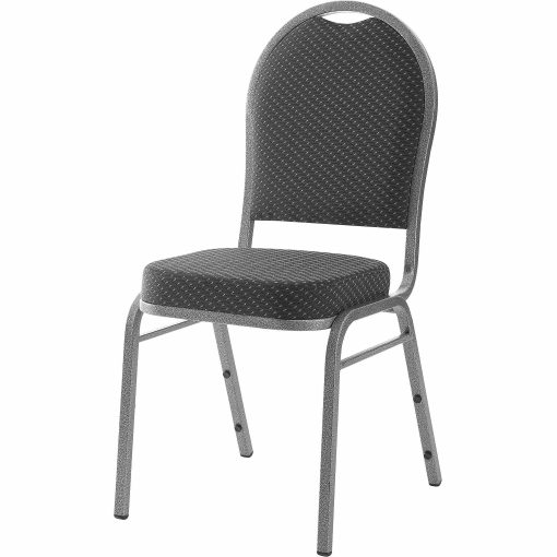 Lorell® Banquet Stack Chairs, Textured Fabric, Black/Gray, Set Of 4 - Image 2