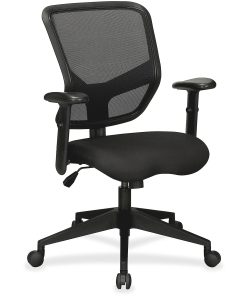 Lorell® Executive Ergonomic Mesh/Fabric Mid-Back Chair, Black